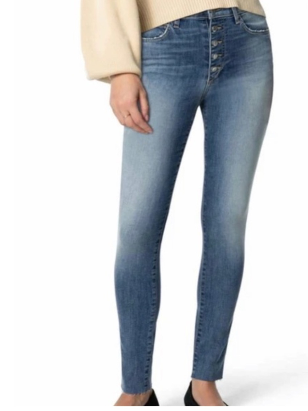 Joe's Jeans The Charlie High Rise Skinny Ankle with Raw Hem Size 29